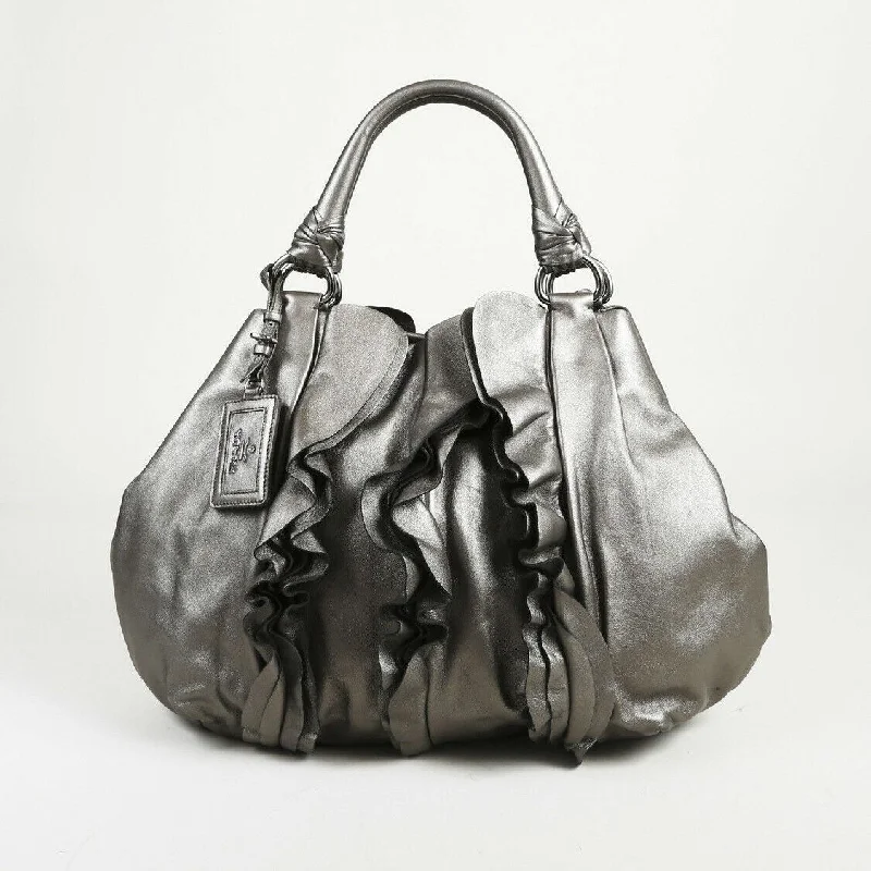 Ladies Prada Galleria bags with a detachable shoulder strapPrada Nappa Ruffle Tote Bag