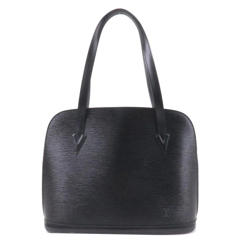 Ladies Louis Vuitton shoulder bags with a single - handle silhouetteLouis Vuitton Epi Lussac Shoulder Bag Noir Black M52282