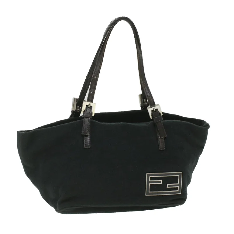 Fendi bags with a detachable mirror inside for quick touch - ups and groomingFENDI Hand Bag Wool Black  rd4314