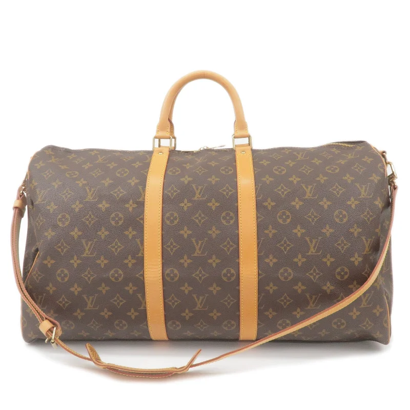 Louis Vuitton bags with a zip - around closure for enhanced securityLouis Vuitton Keep All Bandouliere 55 Boston Bag & Strap M41414