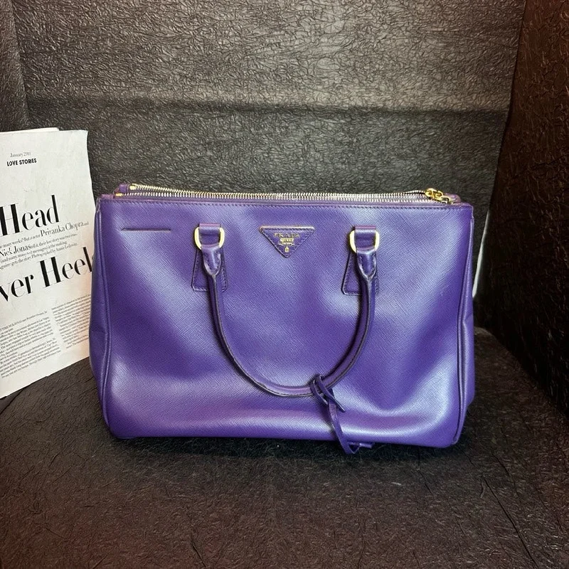 Prada tote bags with a double - handle and shoulder - strap option for easy usePrada Anemone Purple Leather Killer Bag 32cm