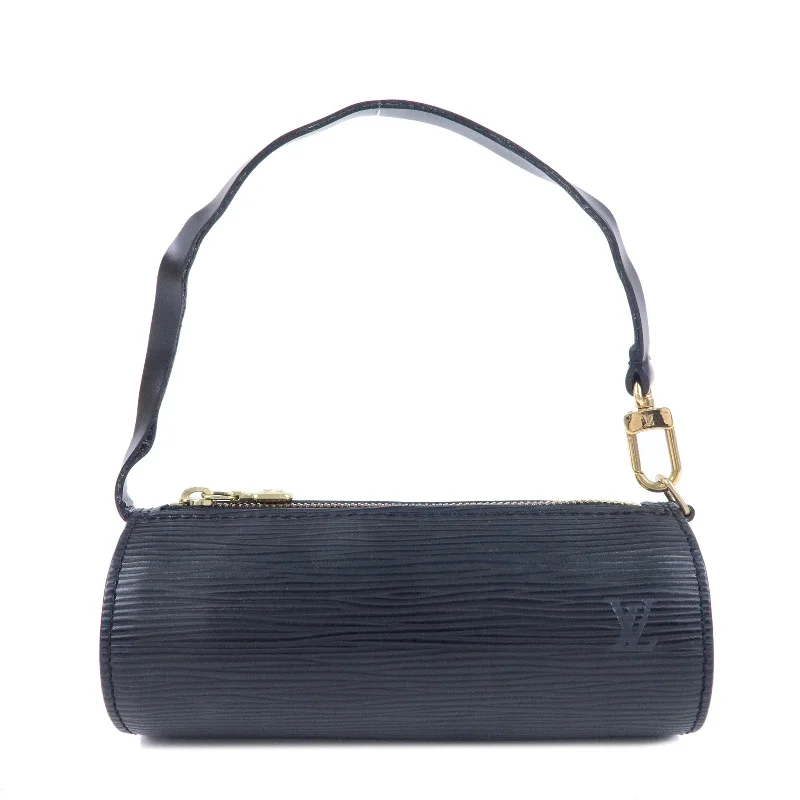 Louis Vuitton bags with a magnetic snap closure for easy accessLouis Vuitton Epi Pouch For Soufflot Hand Bag Noir