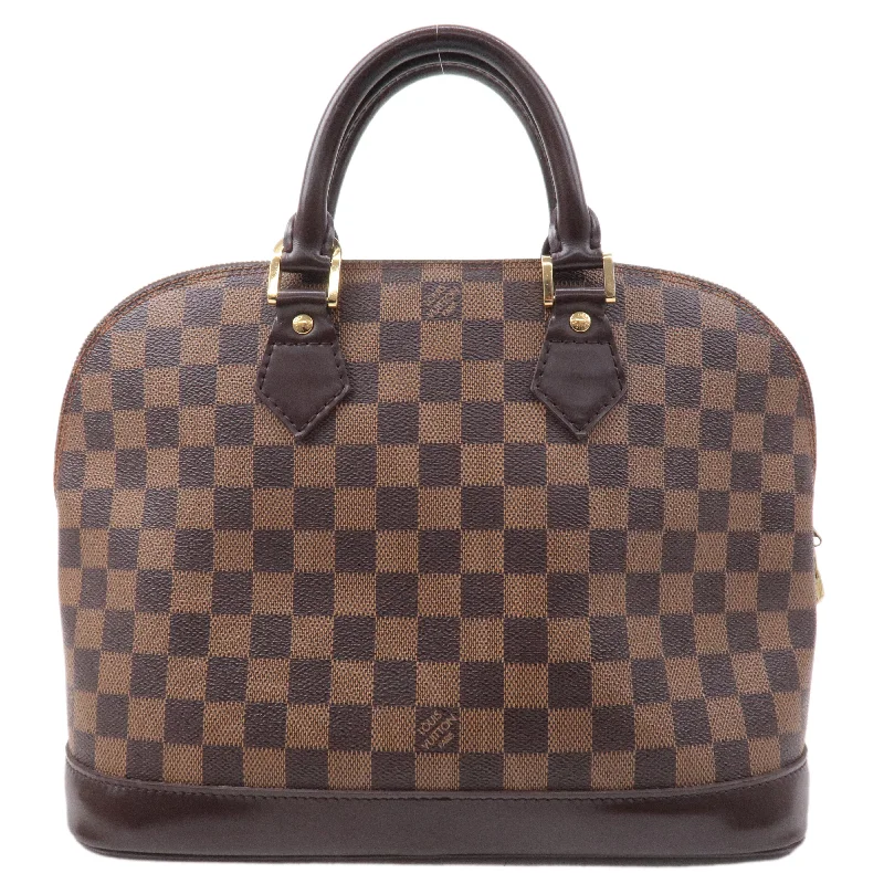 Louis Vuitton bags with a magnetic snap closure for easy accessLouis Vuitton Damier Ebene Alma Hand Bag Brown N51131