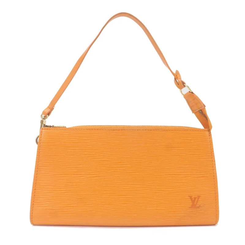 Louis Vuitton bags with a chain - link trim and a leather body for a modern edgeLouis Vuitton Epi Pochette Accessoires Pouch Mandarin M5294H