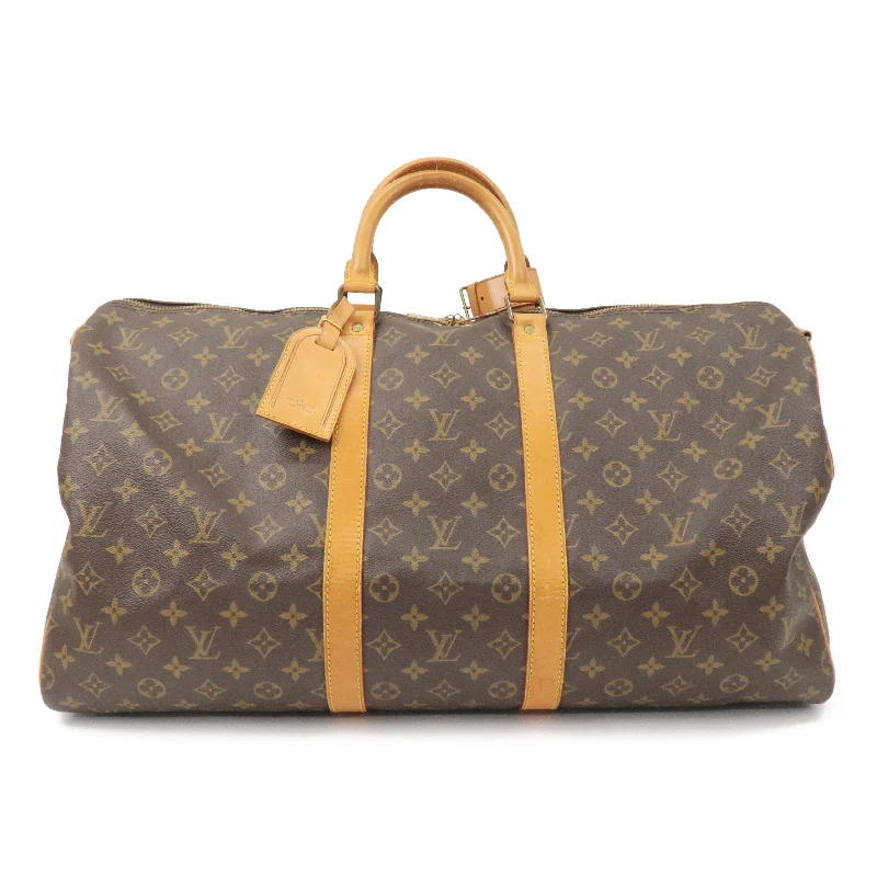 Louis Vuitton Speedy bags in monogram canvas for a classic lookLouis Vuitton Keep All Bandouliere 55 Boston Bag Brown M41414