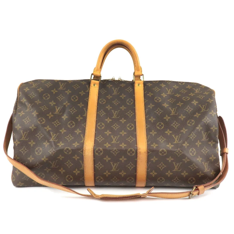 Louis Vuitton crossbody bags with a keychain holder for practicalityLouis Vuitton Keep All Bandouliere 55 Boston Bag & Strap M41414