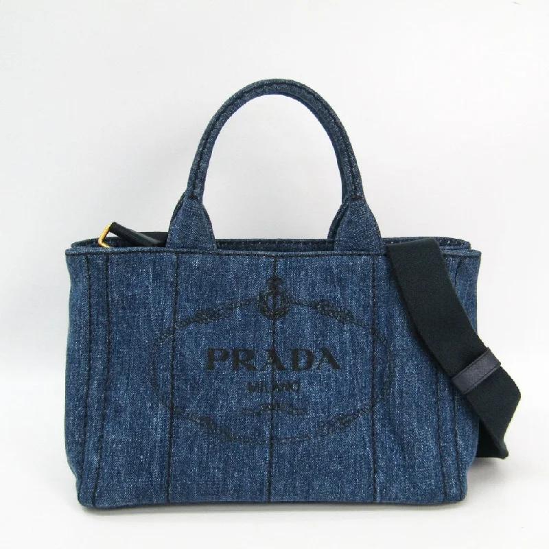 Prada Re - Edizione 2005 bags with a retro - inspired designPrada Navy Denim Canapa Tote (SHA24073)