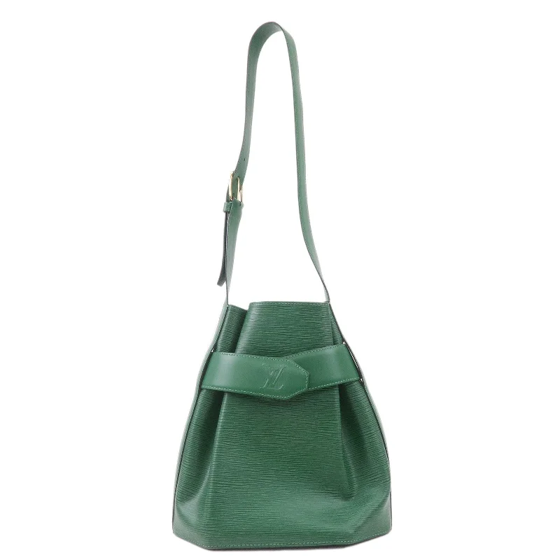 Louis Vuitton crossbody bags with a keychain holder for practicalityLouis Vuitton Epi Sac D'epaule PM Bucket Bag Borneo Green