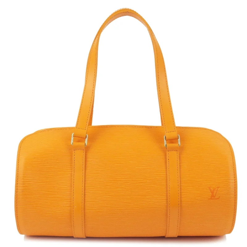 Louis Vuitton handbags with a back - zip pocket for storing valuablesLouis Vuitton Epi Soufflot Hand Bag Mandarin Orange M5222H