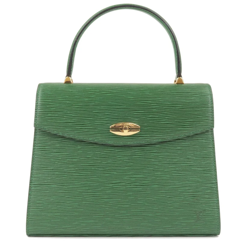 Louis Vuitton bags with a zip - around closure for enhanced securityLouis Vuitton Epi Malesherbes Tote Hand Bag M52374 Green