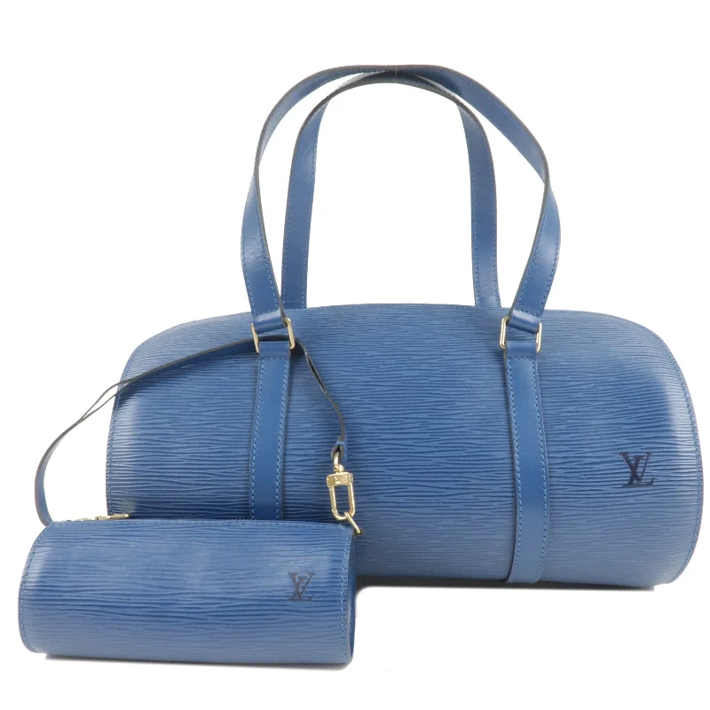 Medium - sized Louis Vuitton tote bags for work and shoppingLouis Vuitton Epi Soufflot Shoulder Bag Hand Bag Blue M52222