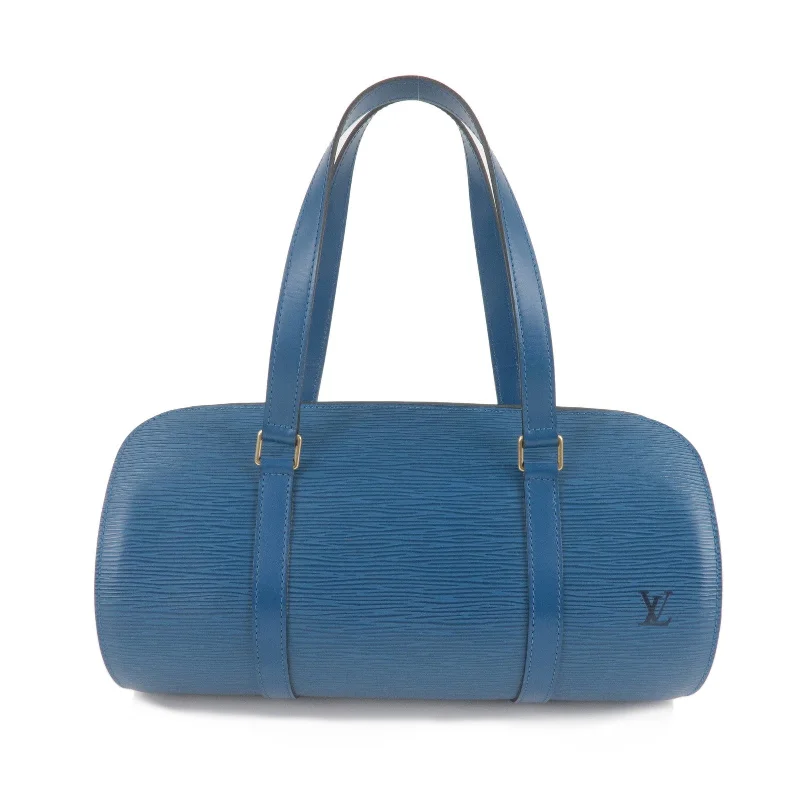 Louis Vuitton bags with a zip - around closure for enhanced securityLouis Vuitton Epi Soufflot Shoulder Bag Hand Bag Blue M52222