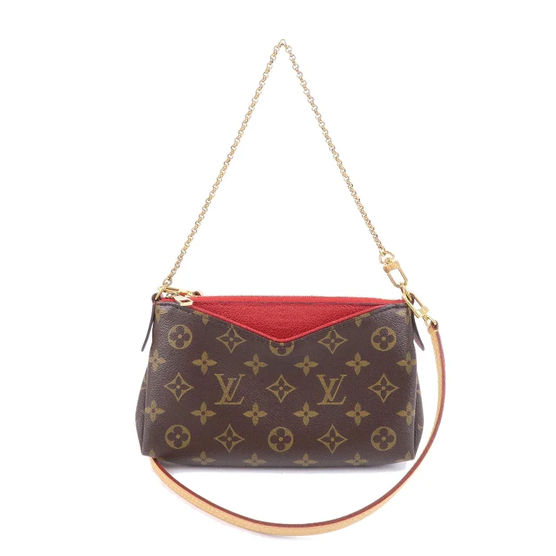 Small - sized Louis Vuitton Pochette Metis bags for a compact carryLouis Vuitton Monogram Pallas Clutch 2 Way Bag Cerise M41638