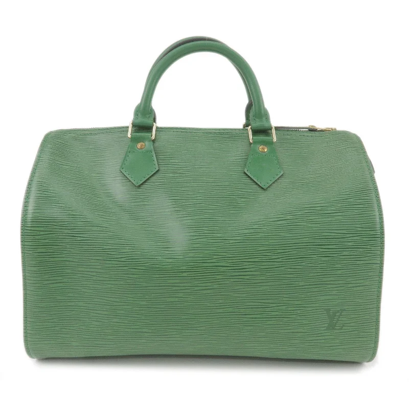 Louis Vuitton handbags with a patent - leather finish for a shiny lookLouis Vuitton Epi Speedy 30 Boston Bag Borneo Green M43004