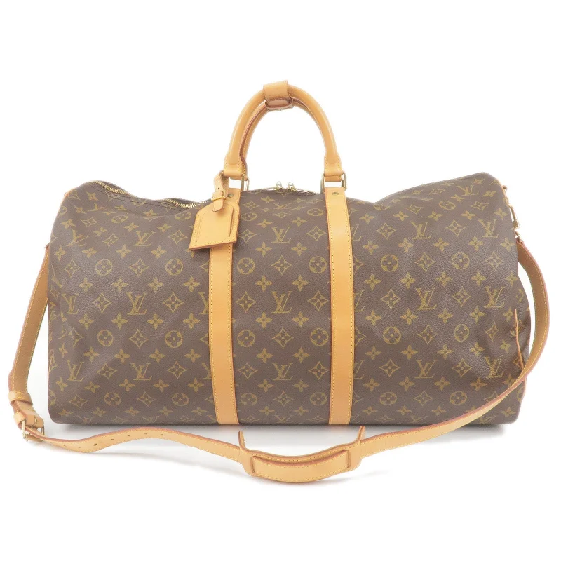 Louis Vuitton Alma bags with a monogram - embossed leather surfaceLouis Vuitton Keep All Bandouliere 55 Boston Bag M41414