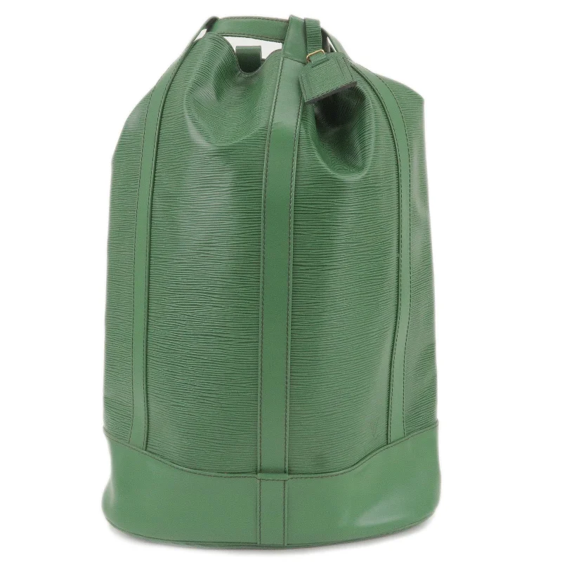 Louis Vuitton bags with a magnetic snap closure for easy accessLouis Vuitton Epi Leather Randonnee GM Shoulder Bag Borneo Green