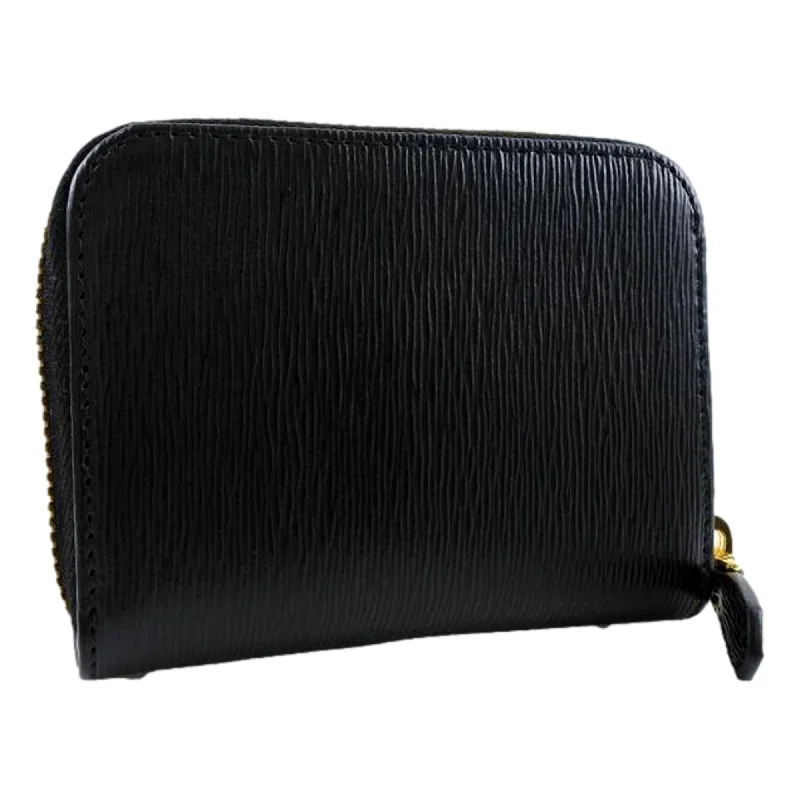 Prada Cahier bags with a leather - wrapped handle for a luxurious feelPrada Black Vitello Leather Gold Zip Coin Purse Wallet