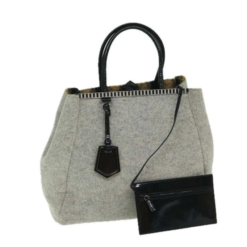 Fendi bags with a detachable camera holder for photography enthusiastsFENDI Hand Bag Wool Gray  bs11233