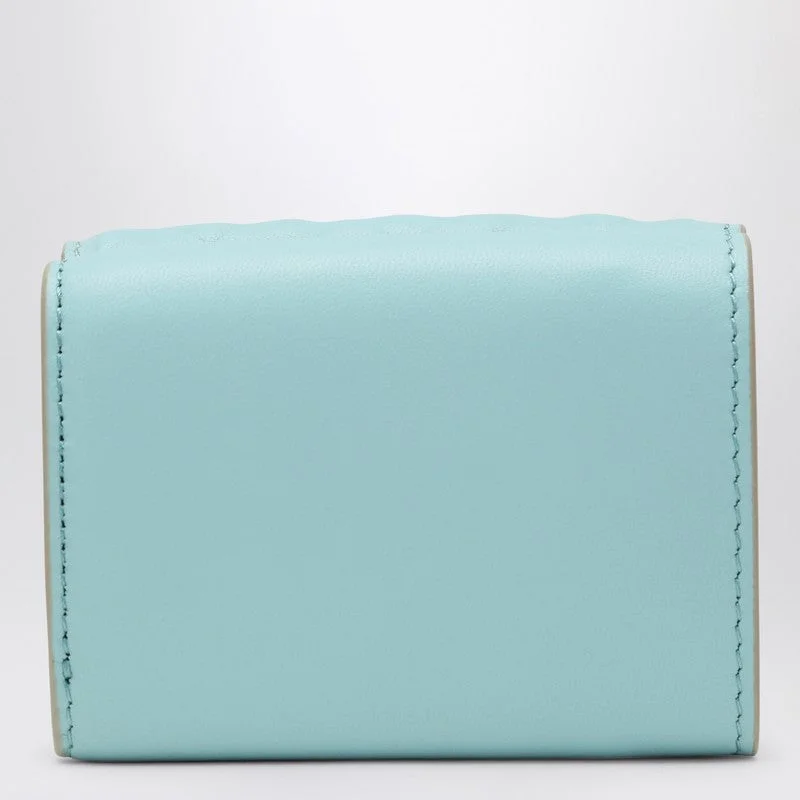 Fendi tote bags with a spacious interior and multiple pockets for daily essentialsFendi Light Blue Micro Trifold Baguette Wallet Women