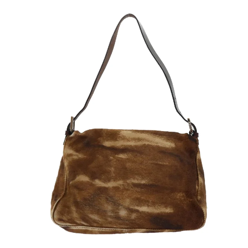 Fendi By The Way bags with a leather - wrapped drawstring for a luxurious and tactile feelFENDI Mamma Baguette Shoulder Bag Harako leather Brown  yk8030