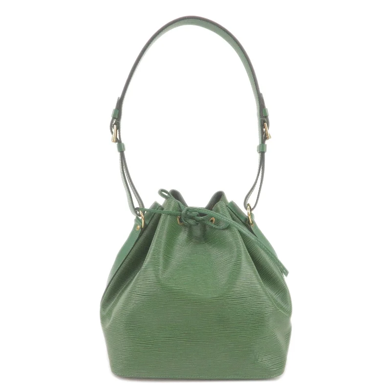 Louis Vuitton backpacks with a hidden back pocket for securityLouis Vuitton Epi Petit Noe Shoulder Bag Borneo Green M44104