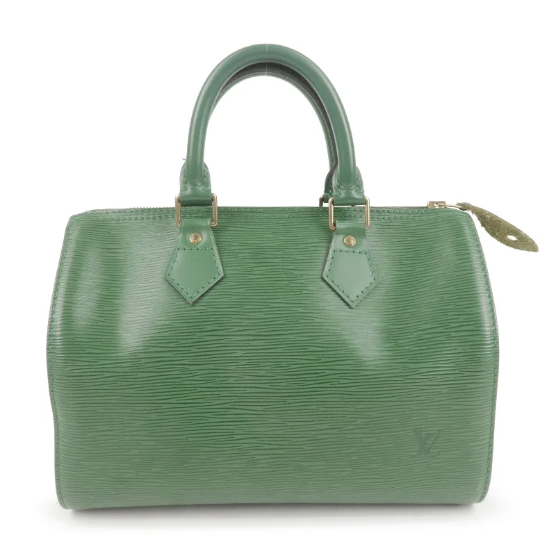 Louis Vuitton Alma bags with a leather - wrapped handle for a luxurious feelLouis Vuitton Epi Speedy 25 Hand Boston Bag Borneo Green M43014