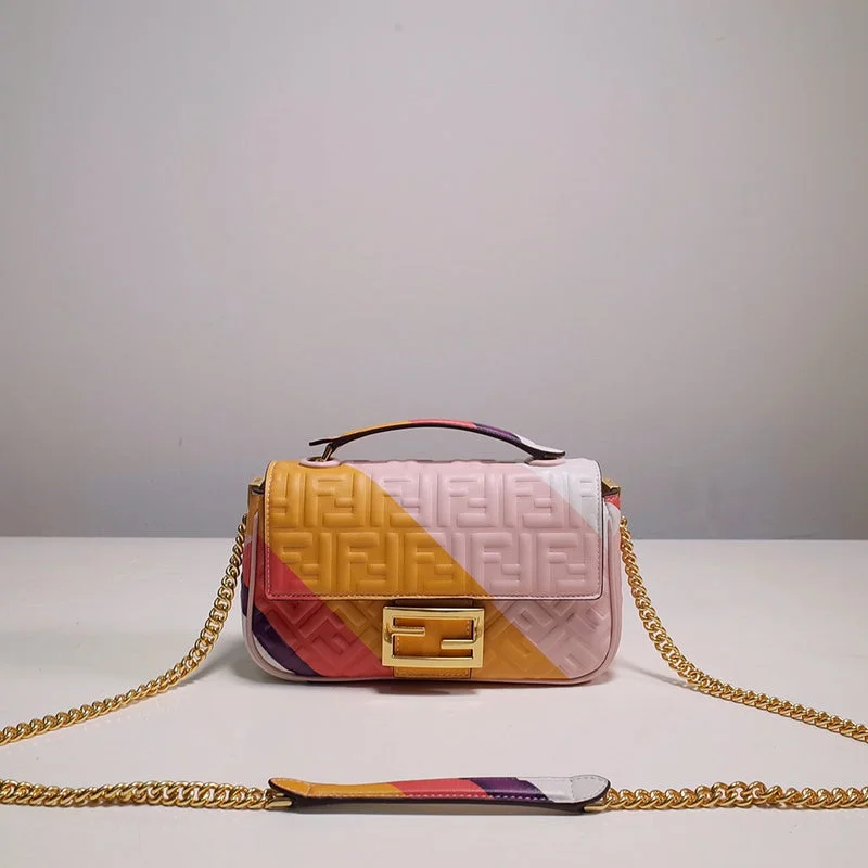 Fendi handbags with a metal - framed clasp for durability and a stylish lookWF - Fendi Bags - 344