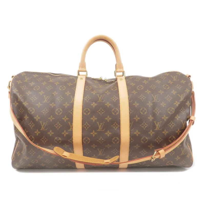 Louis Vuitton bags with a zip - around closure for enhanced securityLouis Vuitton Keep All Bandouliere 55 Boston Bag & Strap M41414