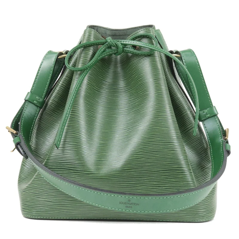 Louis Vuitton Twist bags with a contrast - colored interior for visual interestLouis Vuitton Epi Petit Noe Leather Shoulder Bag Green M44104