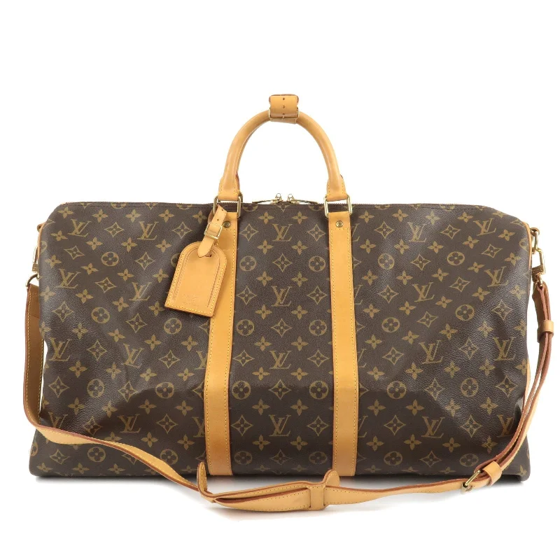 Louis Vuitton handbags with a metal - framed clasp for durabilityLouis Vuitton Keep All Bandouliere 55 Boston Bag & Strap M41414