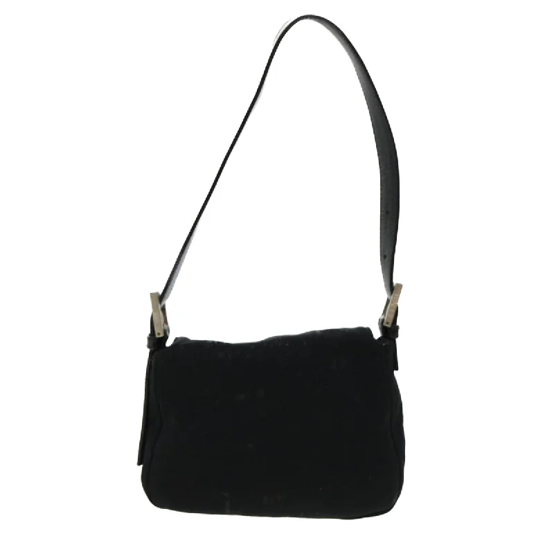 Fendi backpacks with a hidden back pocket for security and privacyFENDI Mamma Baguette Shoulder Bag Nylon Black bs4896