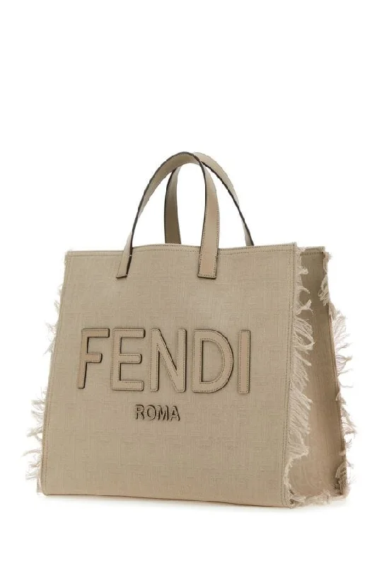 Fendi Sunshine Shopper bags with a removable interior organizer for customized storageFendi Man Embroidered Jacquard Shopping Bag