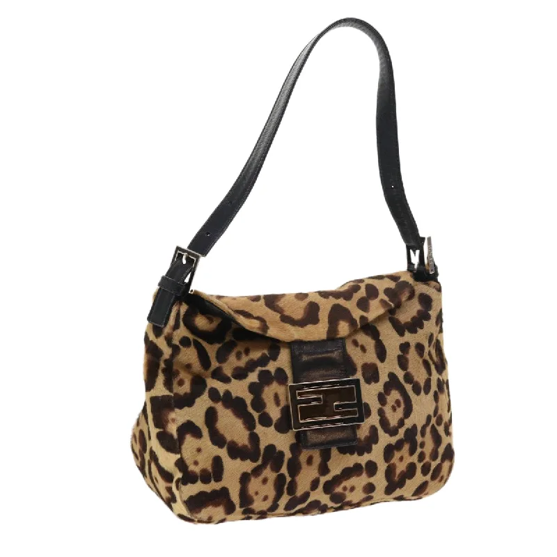 Fendi Sunshine Shopper bags with a structured silhouette and a magnetic - snap closureFENDI Leopard Mamma Baguette Shoulder Bag Harako leather Brown  yk8707