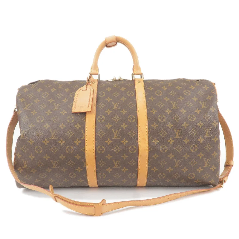 Louis Vuitton tote bags with a spacious interior and multiple pocketsLouis Vuitton Keep All Bandouliere 55 Boston Bag & Strap M41414