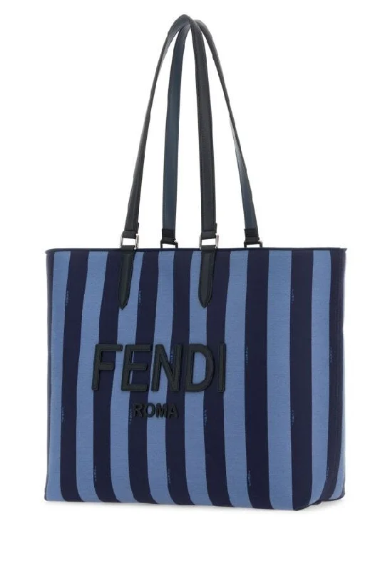 Fendi tote bags with a self - cleaning interior lining for easy maintenanceFendi Man Embroidered Canvas Go To Shopping Bag