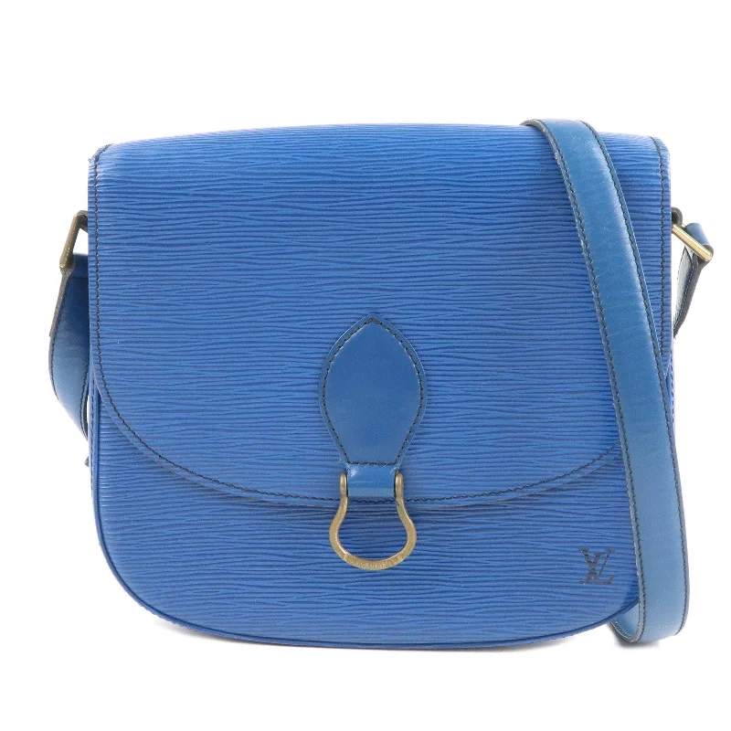 Louis Vuitton bags with a detachable mobile phone holder for convenienceLouis Vuitton Epi Saint Cloud Shoulder Bag Toledo Blue M52195