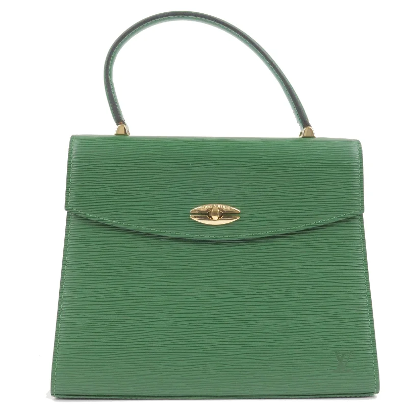 Louis Vuitton Petite Malle bags with a hard - shell structure for uniquenessLouis Vuitton Epi Malesherbes Hand Bag M52374 Green