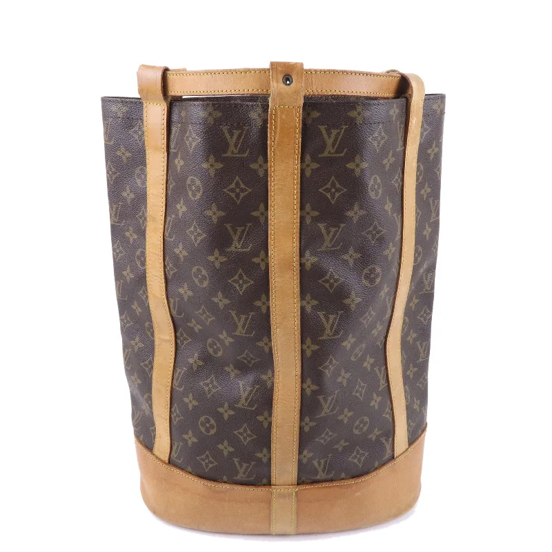 Louis Vuitton bags with a front - zip pocket for small items like keysLouis Vuitton Monogram Randonnee GM Laundry Bag Brown M42244