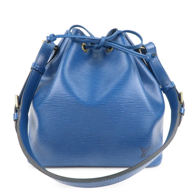 Ladies Louis Vuitton Capucines bags with gold - toned hardwareLouis Vuitton Epi Petit Noe Shoulder Bag Toledo Blue M44105