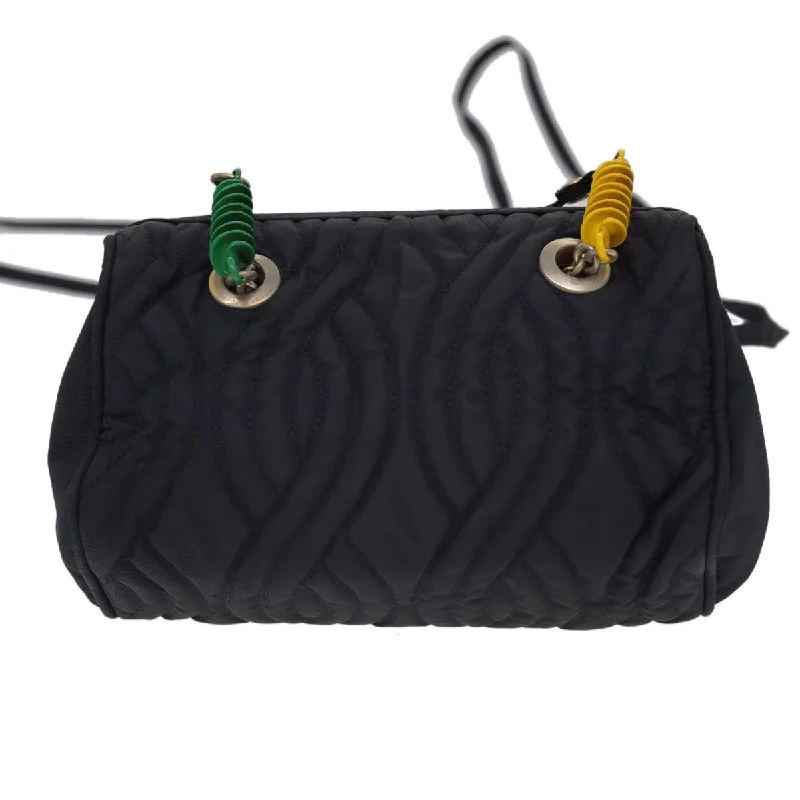 Fendi crossbody bags with a detachable wallet on chain for a hands - free wallet optionFENDI Shoulder Bag Nylon Black Multicolor 40084