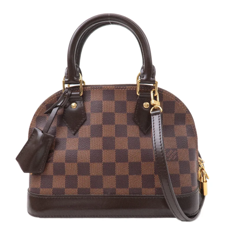 Louis Vuitton Alma bags with a monogram - embossed leather surfaceLouis Vuitton Damier Alma BB 2Way Shoulder Bag Hand Bag N41221