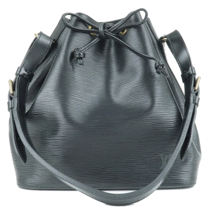 Louis Vuitton tote bags with a double - handle and shoulder - strap optionLouis Vuitton Epi Petit Noe Shoulder Bag Noir Black M59012