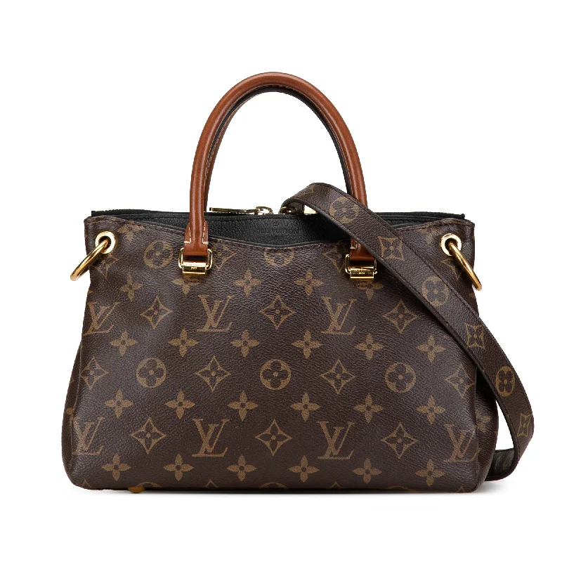 Louis Vuitton bags with a detachable mobile phone holder for convenienceBrown Louis Vuitton Monogram Pallas BB Satchel