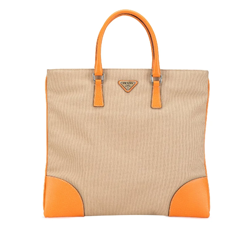 Versatile Hermes Arceau Bags for Different OccasionsTan Prada Cinghiale Trimmed Canapa Tote