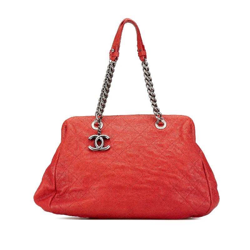 Sporty - Inspired Hermes Bags for Active LifestylesRed Chanel Medium Quilted Caviar Frame Tote