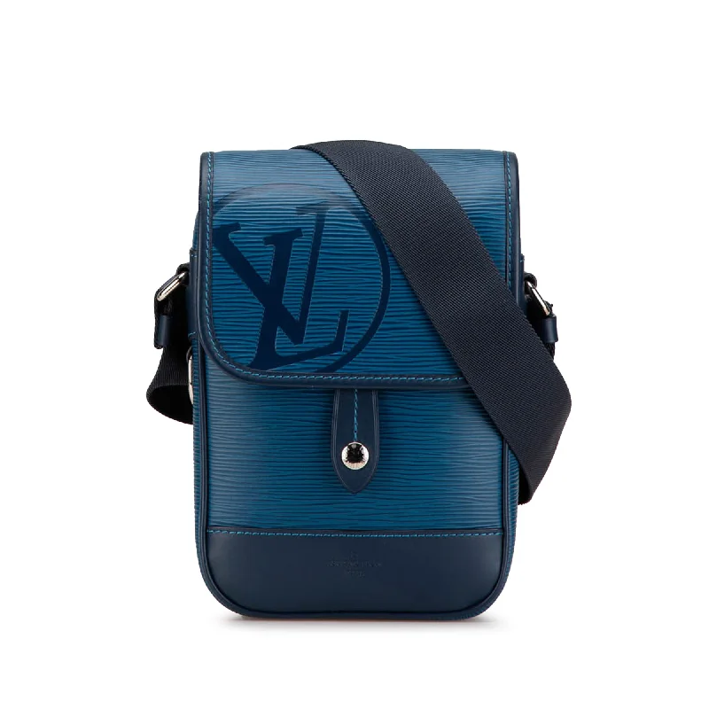 Louis Vuitton handbags with a patent - leather finish for a shiny lookBlue Louis Vuitton Epi Downtown Messenger BB Crossbody Bag