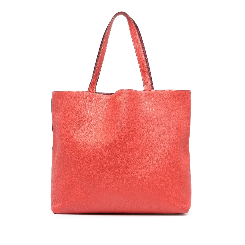 Sporty - Inspired Hermes Bags for Active LifestylesRed Hermès Clemence Double Sens 45 Tote Bag