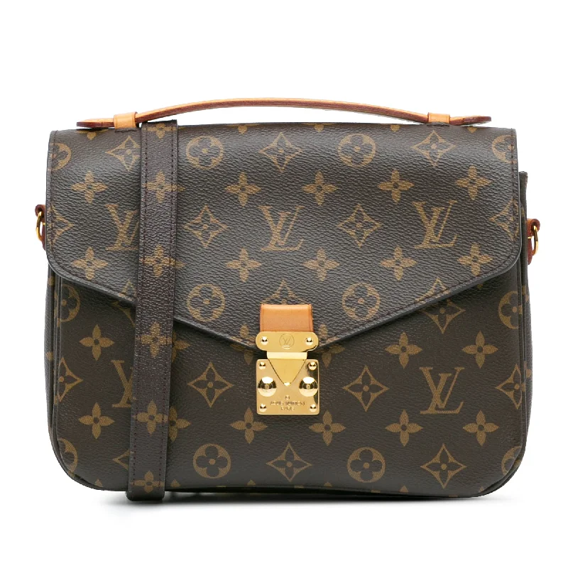 Ladies Louis Vuitton Capucines bags with gold - toned hardwareBrown Louis Vuitton Monogram Pochette Metis Satchel