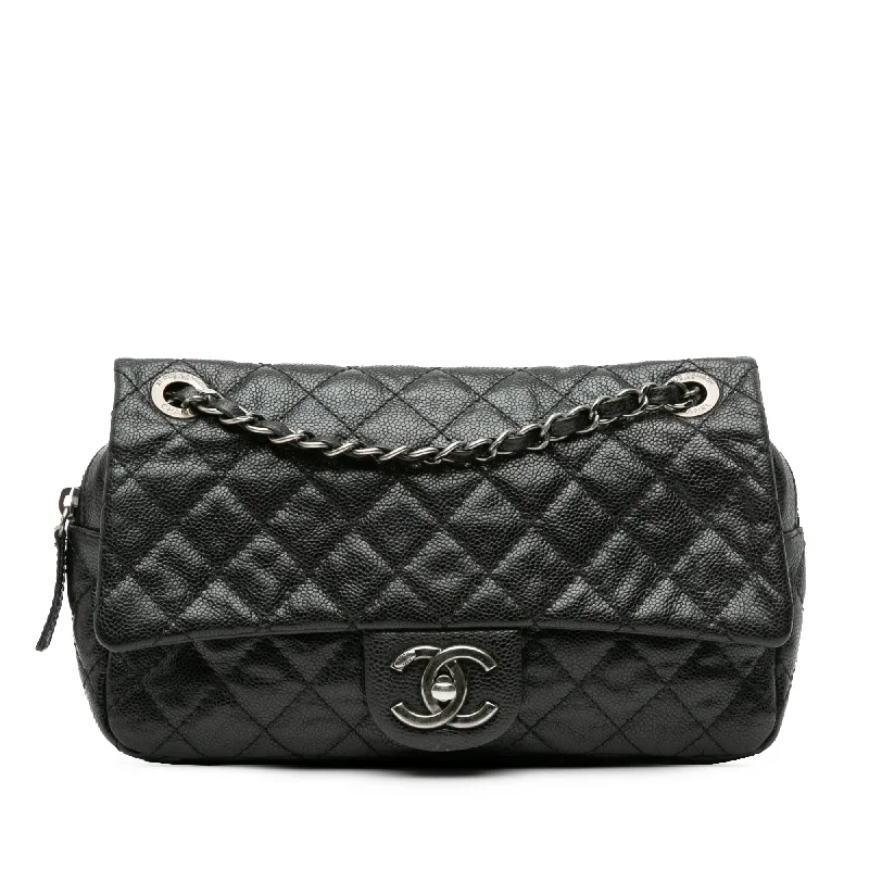 Sustainable - Inspired Hermes Bags with Eco - Conscious MaterialsBlack Chanel Medium Quilted Caviar Easy Flap Shoulder Bag