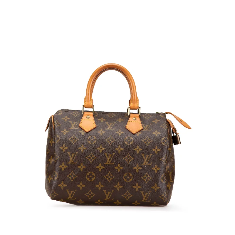 Louis Vuitton tote bags with a water - resistant coating for outdoor useBrown Louis Vuitton Monogram Speedy 25 Boston Bag